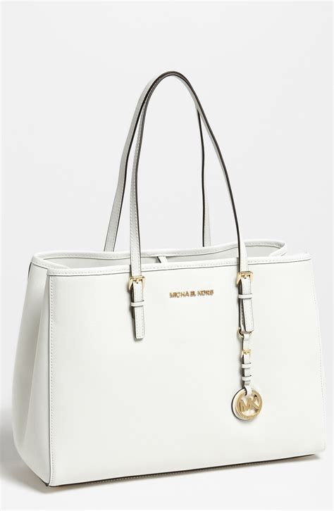 michael kors white tote handbag|michael kors black canvas tote.